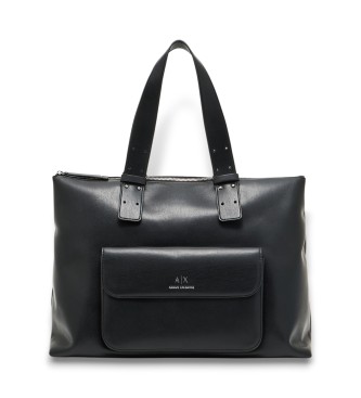 Armani Exchange Handbag with outside pocket black