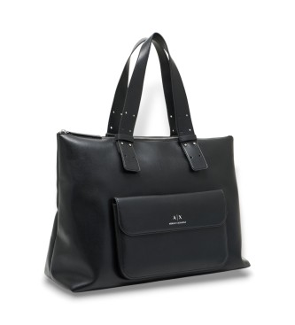 Armani Exchange Handbag with outside pocket black