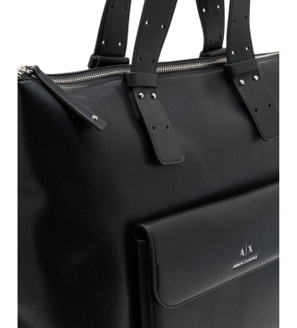 Armani Exchange Handbag with outside pocket black