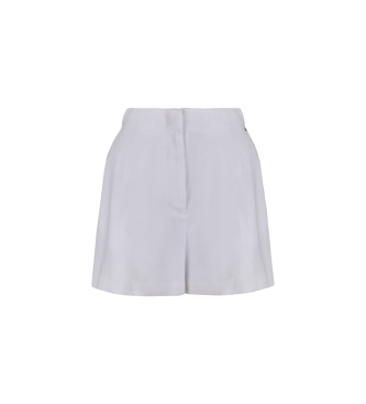 Armani Exchange Short de talle alto blanco