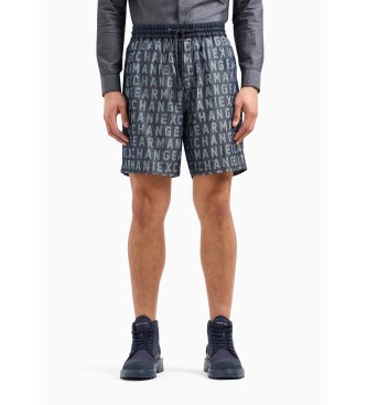 Armani Exchange Short en denim de sarga marino