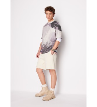 Armani Exchange Beige polyester waffle shorts