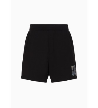 Armani Exchange Zwarte gebreide shorts