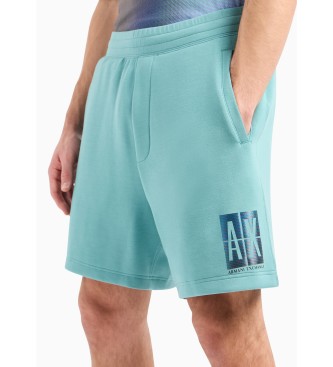 Armani Exchange Blue elastic waist shorts