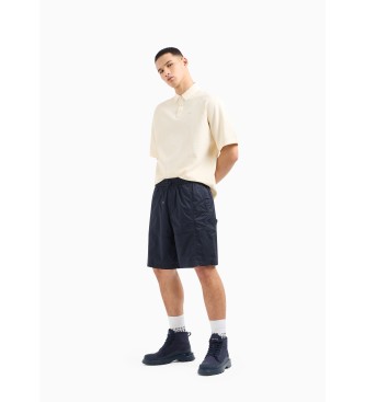 Armani Exchange Marinbl shorts med vida ben