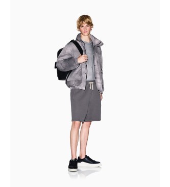 A|X Armani Exchange Gr� shorts i piqu�-blanding