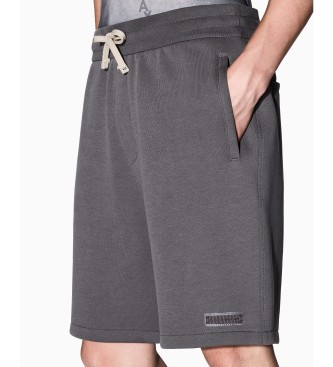 A|X Armani Exchange Gr� shorts i piqu�-blanding