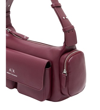 Armani Exchange Large Bag with Side Pockets burgundy