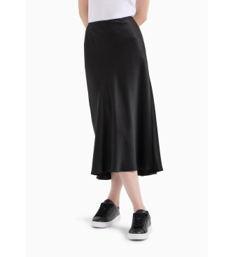 Armani Exchange Falda Midi Satn negro