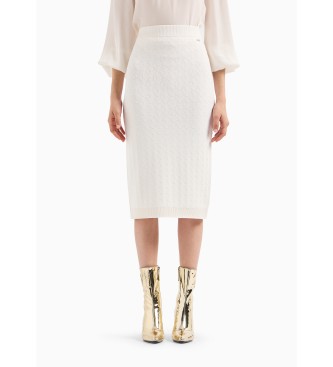 Armani Exchange White midi skirt