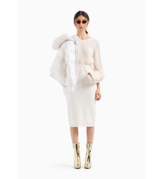 Armani Exchange White midi skirt