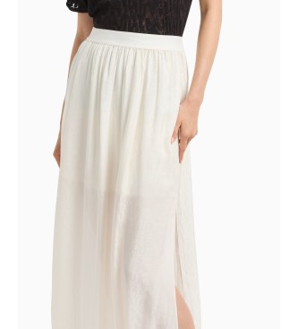 Armani Exchange Circular midi skirt white