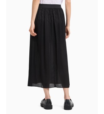 Armani Exchange Circular midi skirt black