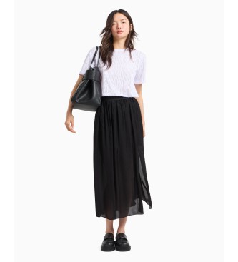 Armani Exchange Circular midi skirt black