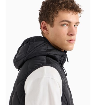 Armani Exchange Gilet con cappuccio nero