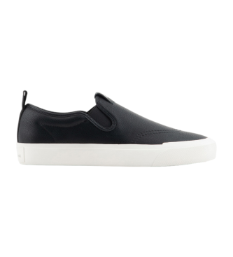 Armani Exchange Czarne skórzane buty sportowe Slip On