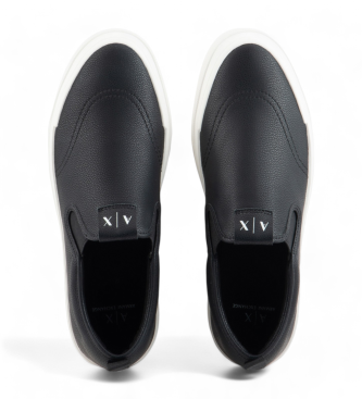 Armani Exchange Zapatillas de piel Slip On negro