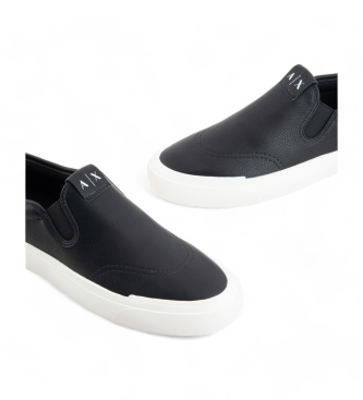 Armani Exchange Zapatillas de piel Slip On negro