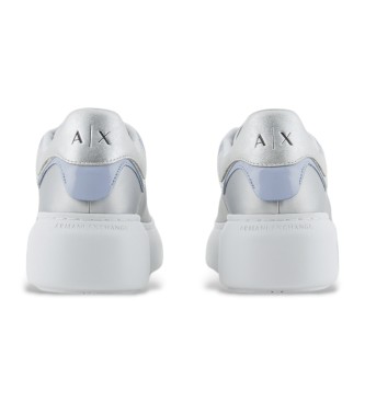 Armani Exchange Trningsskor i lder med silverfrgad logotypapplikation