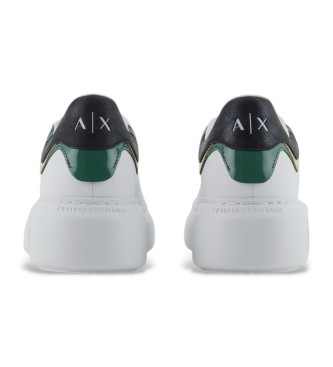 Armani Exchange Leather trainers with white logo appliqu