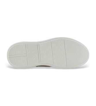 Armani Exchange Leather trainers with white logo appliqu