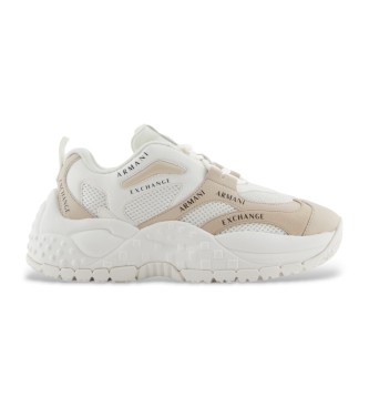 Armani Exchange Baskets en diffrents mlanges de matriaux, blanc, beige