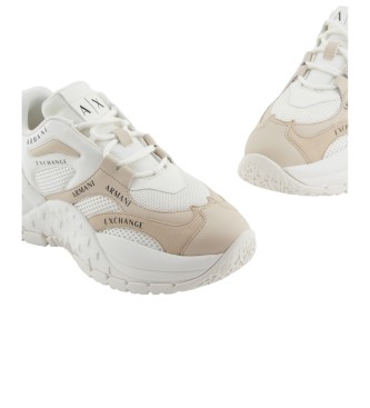 Armani Exchange Baskets en diffrents mlanges de matriaux, blanc, beige