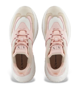 Armani Exchange Baskets en diffrents mlanges de matriaux : beige, rose