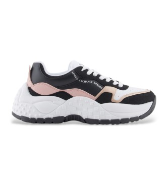 Armani Exchange Chunky sneakers con suola a contrasto nera, bianca