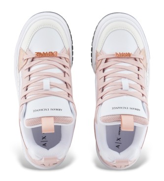 Armani Exchange Baskets avec dtails mtalliques et logo blanc