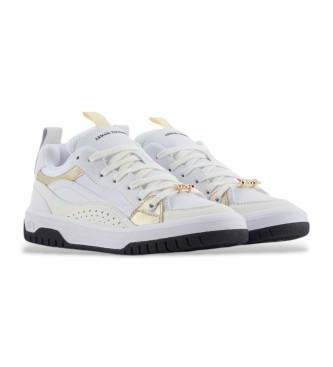 Armani Exchange Sneakers con dettagli metallici e logo bianco