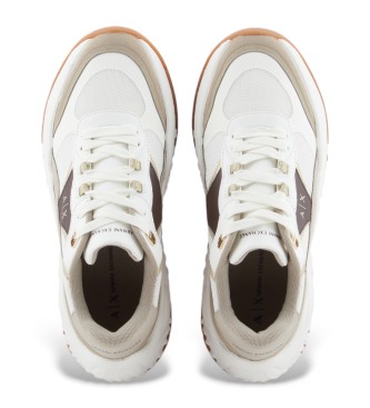 Armani Exchange White logo trainers 