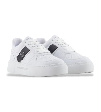 Armani Exchange White platform trainers