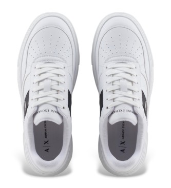 Armani Exchange White platform trainers