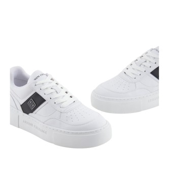 Armani Exchange White platform trainers