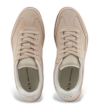 Armani Exchange Baskets en cuir beige