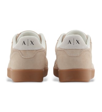 Armani Exchange Baskets en cuir beige