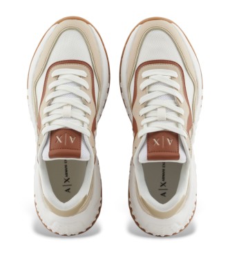 Armani Exchange Baskets blanches  logo dor