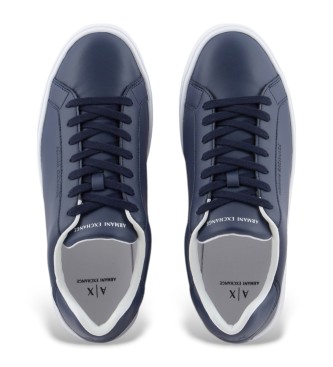 Armani Exchange Baskets en cuir bleu marine