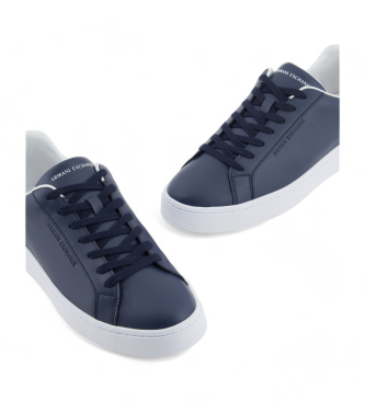 Armani Exchange Baskets en cuir bleu marine