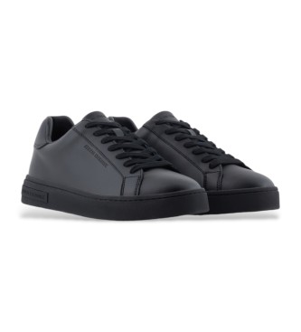 Armani Exchange Baskets en cuir noir