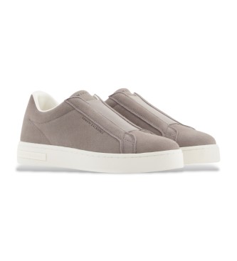 Armani Exchange Tnis de couro Union taupe