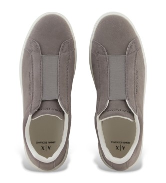 Armani Exchange Tnis de couro Union taupe