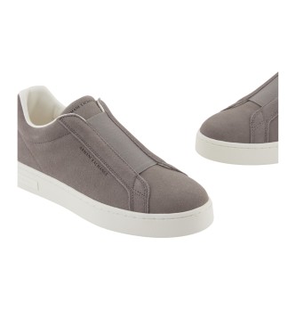 Armani Exchange Tnis de couro Union taupe