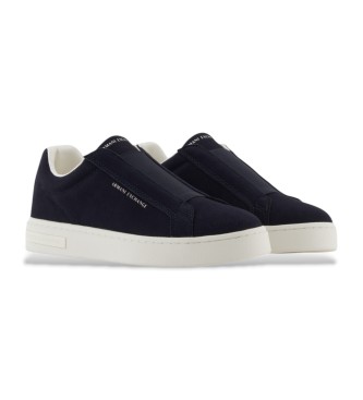 Armani Exchange Tnis de couro Union azul-marinho