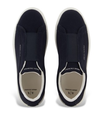 Armani Exchange Tnis de couro Union azul-marinho