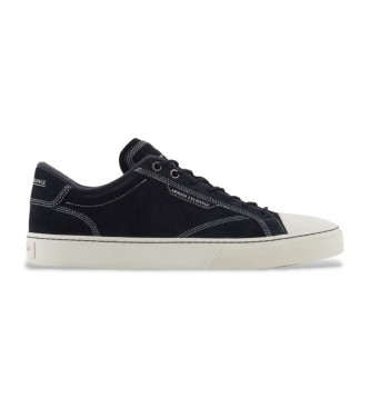 Armani Exchange Tnis de couro macio azul-marinho