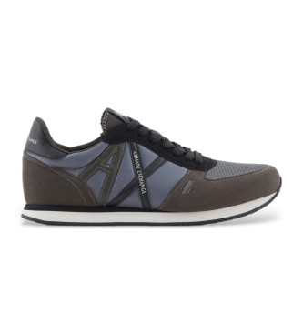 Armani Exchange Eco-sneakers van sude, mesh en groen nylon