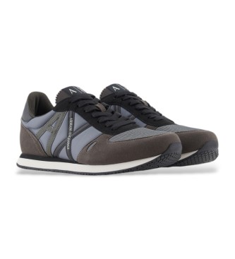 Armani Exchange Sneaker eco-friendly in pelle scamosciata, mesh e nylon verde