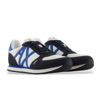 Armani Exchange Zapatillas running retro Rio blanco, azul